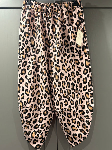 Scuba leopard pocket joggers-Pink