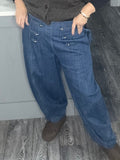Military denim jeans-Light denim