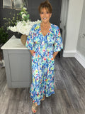 Vibrant water colour flower V front Maxi