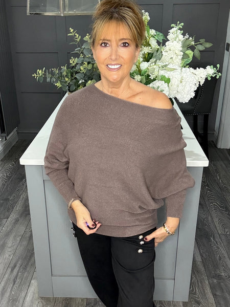 Sophia soft knit sweater-Mocha