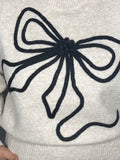 Soft and cosy bow jumper-Beige