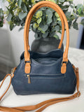 Navy Triple compartment shoulder/crossbody bag