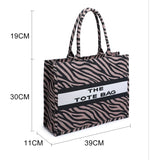 Large canvas Tote bag-Leopard