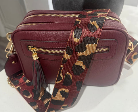 Two compartment crossbody bag-Merlot