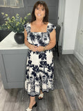 Bali bandeau midi dress-Navy