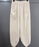 Front pocket tulip barrel leg trousers