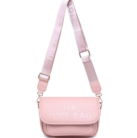 Tote flap front crossbody/shoulder bag-Pink