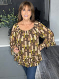 Frill layered hem top -Lime
