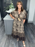 Sahara tassel dress-Chocolate/Gold
