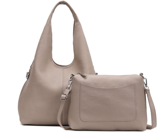 Medium slouchy Hobo Two bag set-Mocha