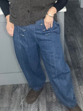 Military denim jeans-Light denim