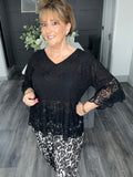 Valencia lace tunic-Black