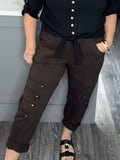 Military magic joggers-Chocolate