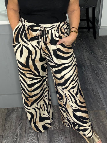 Zebra wide leg pocket trouser
