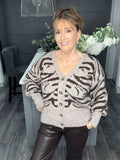 Chocolate zebra soft knit cardigan