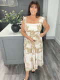 Bali bandeau midi dress-Beige