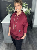 Wine leopard scuba hoody