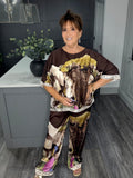 Monet silky Co-ord-Chocolate