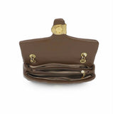 Quilted chain shoulder bag-Chocolate