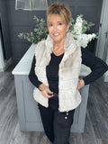 Lottie faux fur gilet-Beige