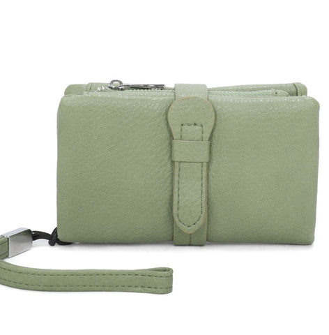 Sage green medium wristlet purse