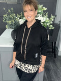 Black leopard scuba hoody