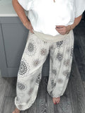 Star burst harem pants-Beige