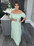 Ditsy flower maxi-Green