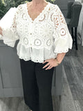 Rachel crochet top-White