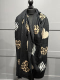 Super soft wool blend heart scarf-Black