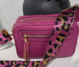 Two compartment crossbody bag-Fuchsia