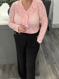 Bianca stretch lace top -Pink