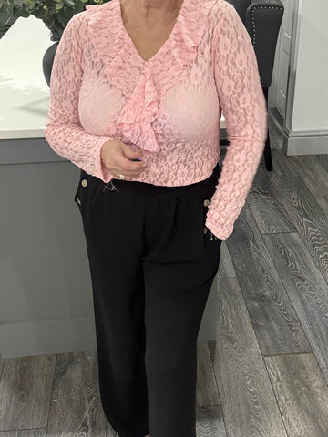 Bianca stretch lace top -Pink