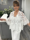 Alexa lace crochet shrug/cardigan -white