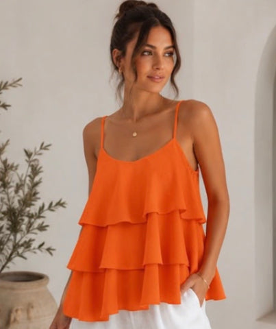 Floaty layered swing top-Orange