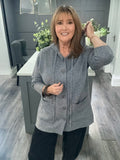 Italian cashmere blend hooded cardigan-Grey