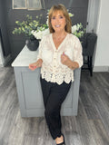 Lydia lace top-Beige