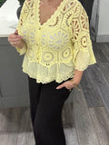 Rachel crochet top -Lemon
