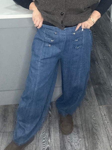 Military denim jeans-Light denim