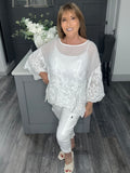 Fern paisley embroidered top-White