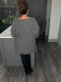 Grey shaggy soft chunky jumper