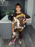 Monet silky Co-ord-Chocolate