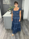Mia dark denim maxi dress