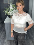 Cream lace mesh top