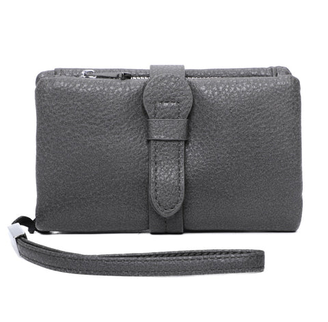 Grey medium wristlet purse