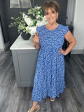 Cobalt Blue ditsy flower Maxi