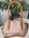 Pink Triple compartment shoulder/crossbody bag.