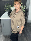 Mocha leopard scuba hoody