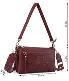 Burgundy multi compartment crossbody Tote bag