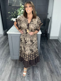 Sahara tassel dress-Chocolate/Gold